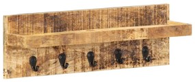 Cuier de haine de perete, 60 x 15 x 20 cm, lemn masiv de mango