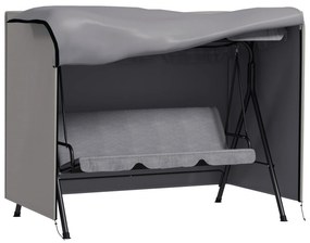 Outsunny Husă de Protecție balansoar de Grădină 3 Locuri pânză impermeabilă dim. 2,05L x 1,24l x 1,64H m Poliester Gri | Aosom Romania