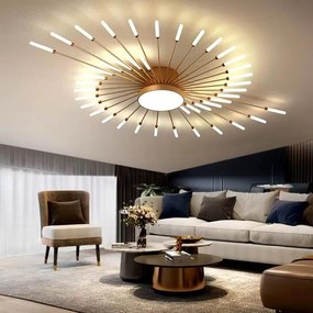 Lustra LED, 3 Tipuri De Lumina, 60W, Auriu