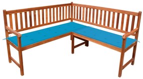 Banca de colt gradina, cu perne,150 cm, lemn masiv de acacia 1, Albastru, 150 x 50 x 4 cm, 150 x 50 x 4 cm