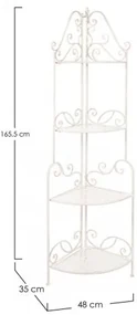 Coltar pentru exterior alb antichizat din metal, 48 cm, Emily Bizzotto