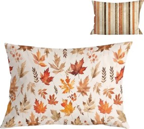 Fata de perna din flanel LEAVES & STRIPES 50x70 cm, colorat