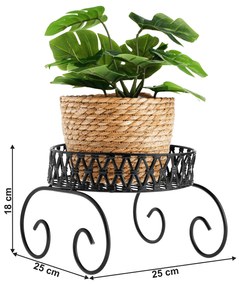 Suport pentru flori, metal, negru, RABIO