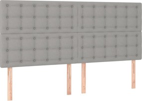 vidaXL Tăblie de pat gri deschis 200x5x118/128 cm, material textil