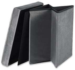 Taburet pliabil gri ZAREX VELVET L