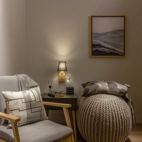 Lampă LED de perete Brilagi NUBILA WOOD 1xE27/25W/230V + LED/3W stejar/negru