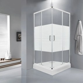 Cabină de duș pătrată Madera 90 cu cădiță 91x91x206 cm