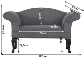 Canapea, gri/negru, FABRICIO