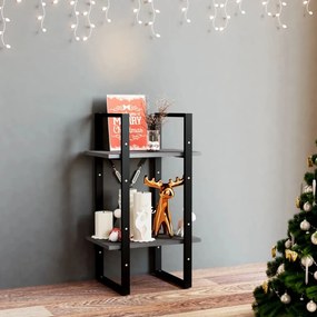 vidaXL Bibliotecă cu 2 rafturi, gri, 40x30x70 cm, lemn masiv de pin