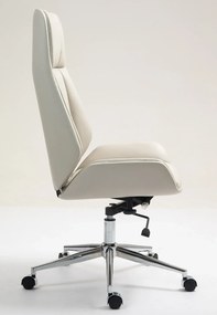 RESIGILAT- Scaun directorial, inaltime reglabila, brate fixe, baza metalica, Bej