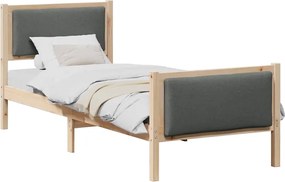 vidaXL Cadru de pat cu headboard Gri închis 75 x 190 cm țesătură