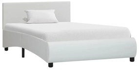 285486 vidaXL Cadru de pat cu LED, alb, 90 x 200 cm, piele ecologică