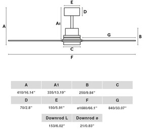 Ventilator LED de tavan FARO 33463DC LANTAU LED/12W/230V d. 168 cm + telecomandă