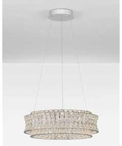 Lustra suspendata LED crom, cristale sticla CELYSIA 60cm