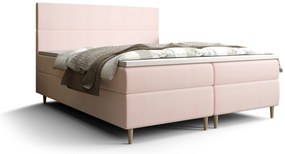 Pat matrimonial Boxspring 140 cm Flu Comfort (roz deschis) (cu saltea și sp. depozitare). 1055923