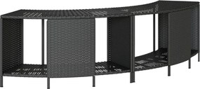 vidaXL Rafturi de depozitare pentru spa, 2 buc., negru, poliratan