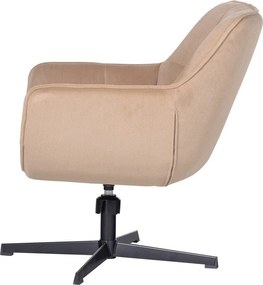 Fotoliu bej pivotant cu tapițerie din catifea Wibo – WOOOD
