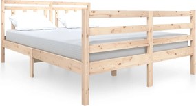 vidaXL Cadru de pat, 140x190 cm, lemn masiv