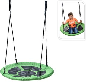 Leagan tip cuib pentru copii, rotund, O100 cm, verde-negru