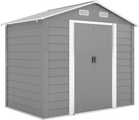 Outsunny Magazie de Gradina, Suport pentru Unelte din Otel cu Usi Glisante si Orificii de Aerisire, 196x236x208 cm, Maro | Aosom Romania