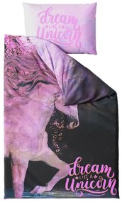 Lenjerie de pat pentru copii MAGIC HORSE colorata Dimensiune lenjerie de pat: 50 x 75 cm | 140 x 200 cm