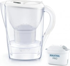 Cană de filtrare a apei Brita Marella Cool Memo, 2,4 l, indicator electronic Memo, filtru Maxtra Pro, fără BPA, alb