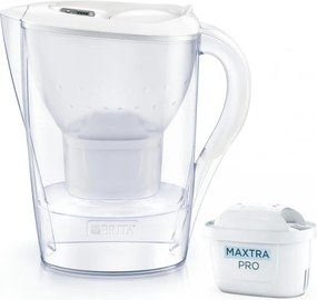 Cană de filtrare a apei Brita Marella Cool Memo, 2,4 l, indicator electronic Memo, filtru Maxtra Pro, fără BPA, alb
