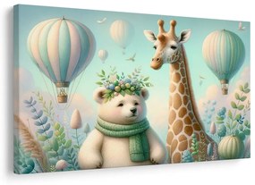 Tablou ursuleț și girafă