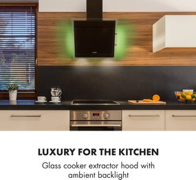 Klarstein Mirage 60, hotă de aburi, 550 m³/h, panoul tactil, ambient, negru