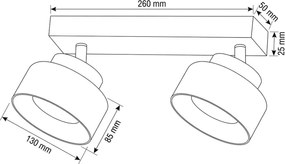 Brilagi - Lampă spot AURA LUX 2xGX53/30W/230V negru/fumuriu