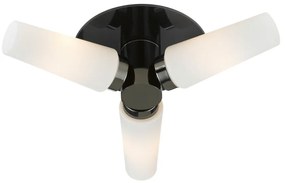 Plafonieră albă/neagră cu abajur din sticlă 39x39 cm Brastad - Markslöjd