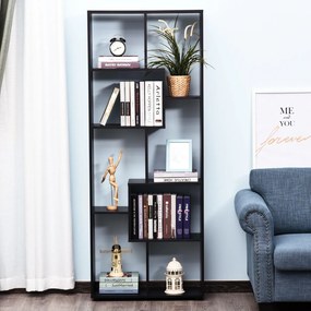 HOMCOM Bibliotecă Modernă cu 8 Rafturi din PAL E1, Design pentru Casă și Birou, 70x24x178 cm, Alb | Aosom Romania