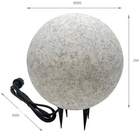 Corp de iluminat decorativ pentru exterior LUMISTONE, 1 x E27, 15 W, 230 V, IP65, Ø 28 cm