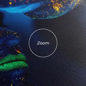 Tablou Canvas, 40x80cm, Dormitor si Living, Abstracte, Culori vibrante, Fluorescent Green Lips