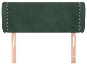 Tablie de pat cu aripioare verde inchis 93x23x78 88 cm catifea 1, Verde inchis, 93 x 23 x 78 88 cm