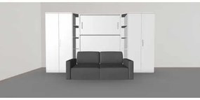 Set pat rabatabil dublu cu canapea si 2 dulapuri Royal Acordeon (100 cm) - Royal FULL Wardrobes & Sofa SET (150X200)