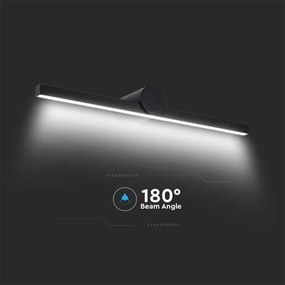 Aplică LED pentru oglindă de baie, 10 W, 230 V, 3000 K, IP65, neagră