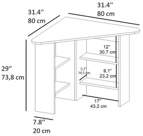 Masă de lucru CORNER 73,8x80 cm bej