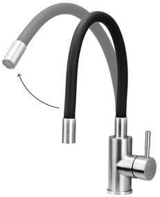 Concept BDC7138 - Baterie pentru chiuvetă cu pipă flexibilă, crom lucios/negru