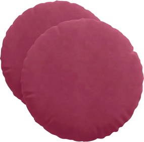 vidaXL Perne de Șezut 2 pcs Roșu Vin Ø 40 x 13 cm Catifea