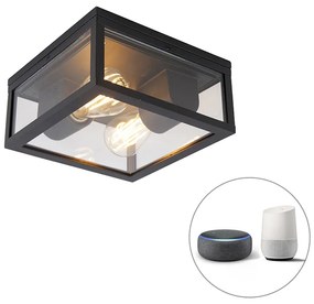 Plafoniera inteligentă neagră IP44 cu 2 lumini incluzând Wifi ST64 - Charlois