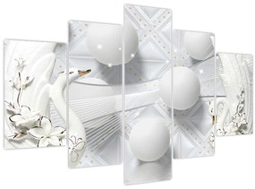 Tablou - Lebăda de aur pe apă (150x105 cm)