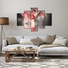 Tablou - Flori și fluture (150x105 cm)