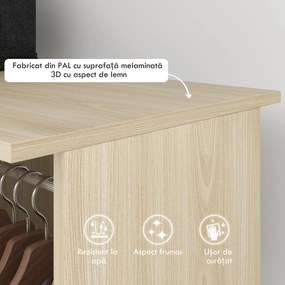 HOMCOM Dulap cu 5 Rafturi și 6 Roți, 120x40x128 cm, Negru | Aosom Romania