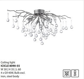 Lustra aplicata design magnific ICICLE crom, 30x60cm