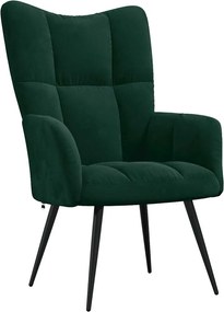 vidaXL Scaun de relaxare, verde închis, catifea
