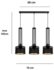 Lustră pe cablu ELIS 3xE27/60W/230V