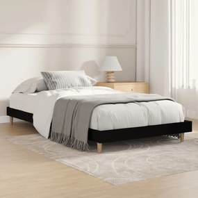832094 vidaXL Cadru de pat, negru, 90x190 cm, lemn prelucrat