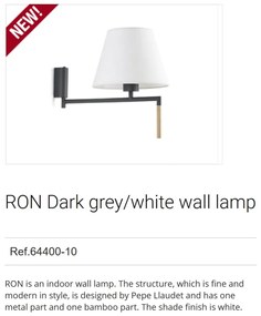Aplica moderna directionabila design elegant RON gri inchis/alb
