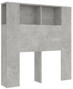 811911 vidaXL Tăblie de pat cu dulap, gri beton, 100x18,5x104,5 cm